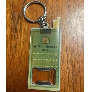 Vintage Benson & Hedges 100s Class A Cigarettes Keychain with Bottle Opener